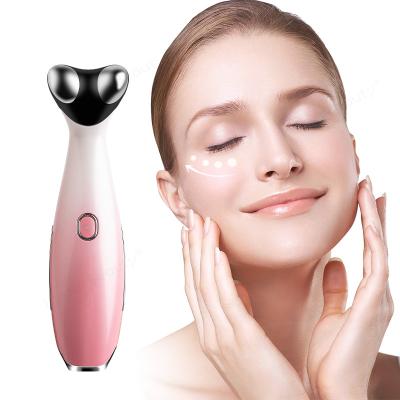 China Wrinkle Remover RF Radio Frequency EMS Wand Electric Eye Care Tools Pen Led Eye Massager Roller With Heat Compression for sale