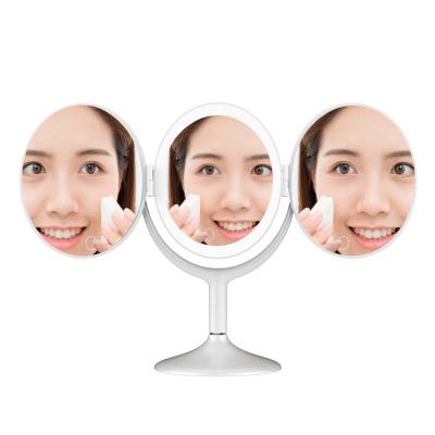 China Lighted Makeup Mirror Amazon Top Selling Rechargeable Led Makeup Mirror With 1X /2X/3X Magnification for sale