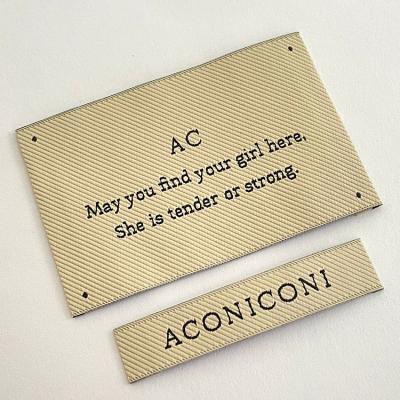 China High quality polyester woven labels fabric apparel garment maker clothing labels tags custom made viable wholesale for sale