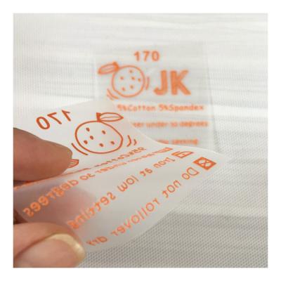 China Viable Wholesale Tagless Labels Heat Transfer Heat Logo Press Iron On Label T-shirt Waist Neck Label Care Wash Labels for sale