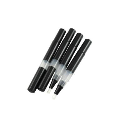 China Free Shipping Cosmetics MOQ500pcs TM-LG761 2ml Twist Nail Art Pen Black Nail Care Empty Pen With Brush Applicator for sale