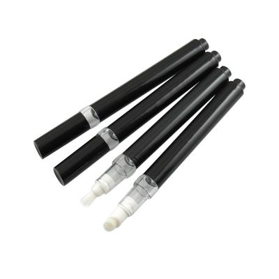 China Free Shipping Moq 500pcs LG769 2ml Plastic Cosmetics Pen Plastic Cosmetics Packaging Empty Pen Black Click Lip Gloss Brush Pen With Tips for sale