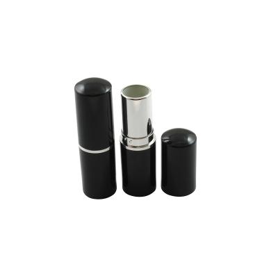 China TM-LP1120B Black Lipstick Tube Cosmetics Empty Custom Logo Plastic Lipstick Tube Lipstick Package Container For Lip Balm for sale