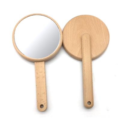 China Personalized Bamboo Hand Held Mirror With Long Handle Portable 2020 New Arrival Personalized Eco-friendly Material for sale