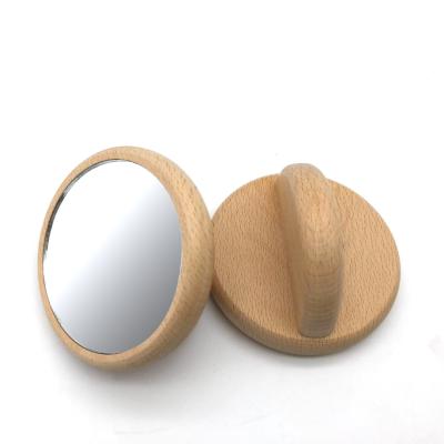 China Personalized Bamboo Handheld Mirror Round Make Up Mirror Portable Hot Selling Personalized Eco - Friendly Material Make Up Mirror for sale