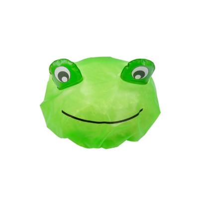 China For commercial & Home Use 3D Frog Design Shower Cap PVC Kids Fun Shower Cap Animal Hair Hood for sale