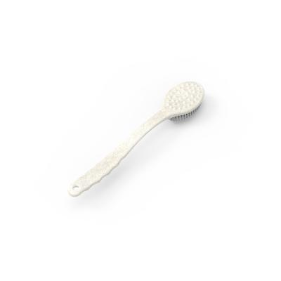 China Eco-Friendly Wheat Eco-Friendly Straw Bath Brush With Long Handle 2020 Hot Sell Degradable Plastic 2 In 1 Back Body Scrubber Shower Brush for sale