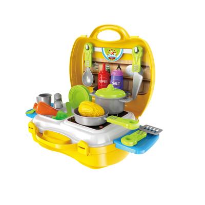 China Playing Schoolbag Design Hot Selling Kitchen Pretend Game Cash Register Pretend Play Toys For Children for sale