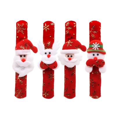 China New Design Santa Snowman Buckle Circle Hand Ring Pops Christmas Decorations Game Toys for sale