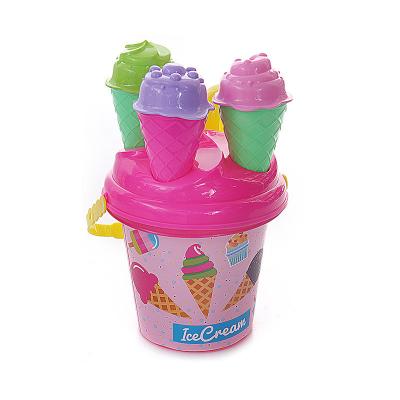 China Plastic Summer Toy Kid Ice Cream Bucket Beach Toy Beach Sand Toy Set for sale