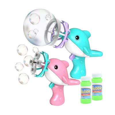 China Outdoor Toy Promotional Toys Summer Dolphin Fan Bubble Gun Toy for sale