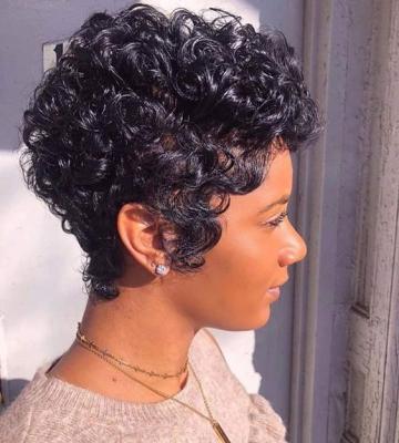 China Brazilian Short Pixie Cut Curly Wig,Cheap Lace Frontal Pixie Wig,Hd Lace Hair Wig 13x1 Curly Curl Wig For Black Women for sale