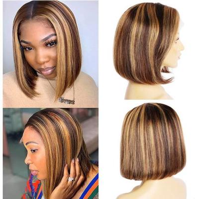 China New Sellers 4x4 Closure Virgin Hair Highlight Wig Hair Lace Front Wigs Silky Straight Lace Front Wig Free Wave Part for sale