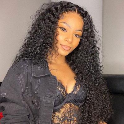 China Hd Cheap Curly Brazilian Swiss Lace Wigs 4x4 Lace Front Human Hair Virgin Curly Curl Human Hair Wigs With Baby Hair for sale