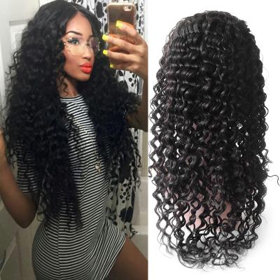 China New Arrival Deep Wave Deep Wave 13x4 Lace Frontal Wigs Indian Pre Plucked Raw Lace Frontal Wigs Indian Remy Curly Human Hair for sale