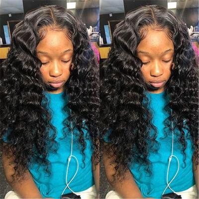 China High Quality Super Wave Hair Curly Frontal Wig 13x6 Lace Frontal Hair Wavy Wigs Loose Wave HD Lace Wig For Women for sale