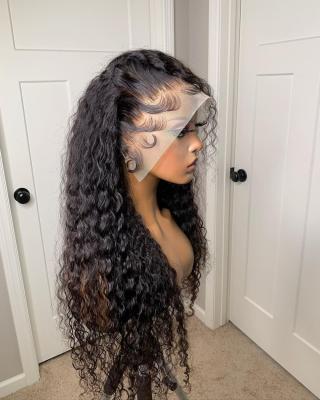 China Natural Cabodian Raw Hair Full Lace Wigs Headband 360 Lace Wigs Seller Natural Lace Front Wig Water Wave Full Lace Front Wig With Beautiful Adjustable for sale