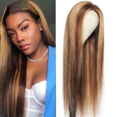 China Good Quality Silky Straight Hair Colored Wave Wigs Accent Colors Full Lace Raw Indian Hair Lace Frontal Wig With Pre Plucked Baby Hair for sale