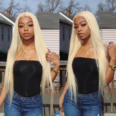 China Cheap Silky Straight Wave 613 Indian Straight Lace Front Wigs Preplucked 4x4 13x4 Hd Blonde Full Lace Wig Deep Curly Hair Color 613 for sale