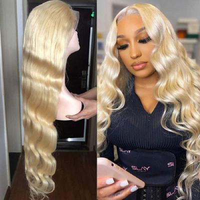 China Wholesale 613 Blonde Body Wave Hd Body Wave Lace Front Human Hair Colored Wigs For Women Remy 28 Inch 613 Lace Front Wigs for sale