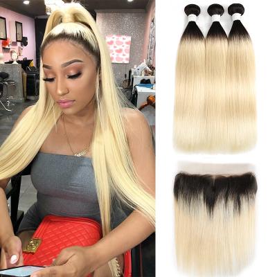 China Hot Selling Natural Black Straight Human Hair 1b-613 Blonde 613 Raw Silky Straight Virgin Hair Brazilian Straight Unprocessed Weave for sale