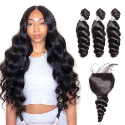 China Wholesale Loose Wave Hair Extensions 30 40 Inch Bundles Malaysian Cuticle Curly Hair Aligned Loose Wave Bundles for sale