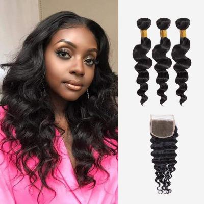 China Wholesale Human Hair Curly Wave Bundles Loose Human Hair Extensions 100% Real 50 Inch Hair Bundles Loose Wave Bundles for sale