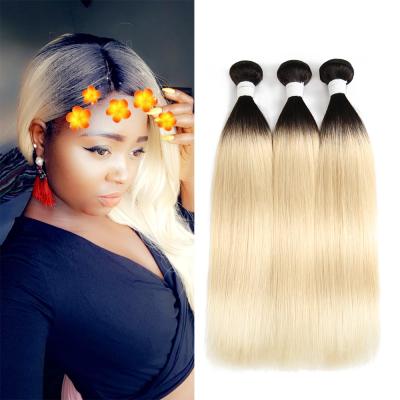 China Good Quality Silky Straight Blonde Straight Wave Hair Bundles With Closure 1B 613 Indian Remy Hair Cuticle Aligned Hair Extensions Straight for sale