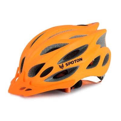 China Orange Adult Bicycle Helmets Polycarbonate Shell Humanized Adjustable Fastener for sale