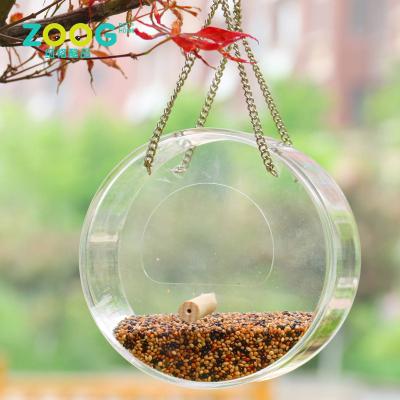 China Sustainable Window Hanging Plexiglass Around Acrylic Bird Feeder for sale