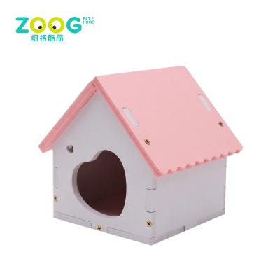 China Custom Made Wholesale Sustainable Wooden Hedgehog Hamster Pets House Cage for sale