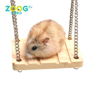 China Sustainable Squeak Toys Wooden Swing Fun Toy For Pet Hamster Mouse Gerbil Rat Parrot Small Hanging Bird for sale