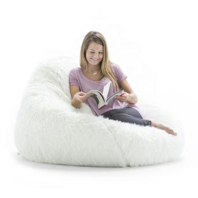 China Fluffy Faux Fur Extended Sofa Bean Bag Chair Furry Bean Bag Lazy Blanket for sale