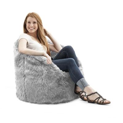 China Factory Wholesale Fashionable Faux Fur Chair Lazy Plush Fluffy And Soft Sofa Bean Bag Lounge for sale