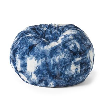 China Fashionable Indoor Luxury Round Faux Fur Bean Bag Chairs Covers For Adults And Kids for sale