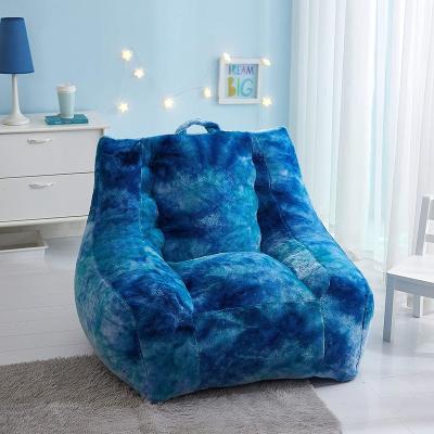 China Fashionable Cool Dye Faux Tie Stand Fur Bean Bag Chair With Pocket for sale