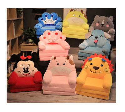 China Foldable Cartoon Plush Toy Baby Sofa Kids Lazy Seat Animal Stool Bean Bag Chair for sale