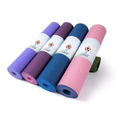 China Super Soft Double Layer Teardrop Resistance Band Two Tone Yoga Mat for sale