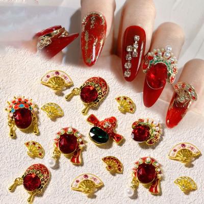 China Nail Art Decoration Paso Sico New Year Traditional Style Chinese Character 3D Rhinestone Nail Art Design For Manicure Supplies for sale