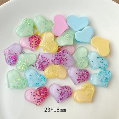 China Soft Colorful Nail Art Design Accessories 3D DIY Glitter Glitter Heart Resin Nail Art Decoration Paso Sico Shiny Nail For Decoration for sale