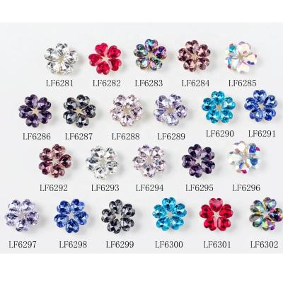 China Nail Art Decoration Paso Sico Korea Nail Drill Ornament 5 Heart Diamond Small Flowers Stone 12*12mm Colorful Nail Art Designs For Living Room Nail Supplie for sale