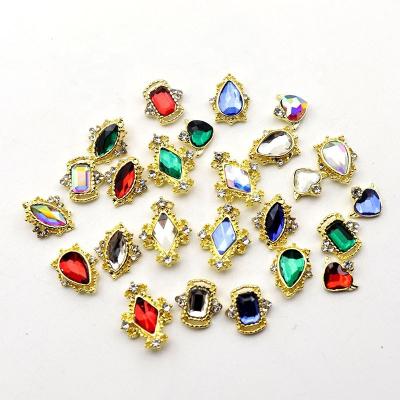 China Popular Nail Art Decoration Paso Sico Korea Heart 3D Teardrop Glass Diamond Drill Design Alloy Nail Art Charms For Manicure Accessories for sale