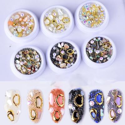 China Nail Art Decoration Jewelry Nail Art Decoration Sea Shell Stone Pearls Rhinestones Alloy Rivet Set Nail Art Decoration Paso Sico Mixed Popualr for sale