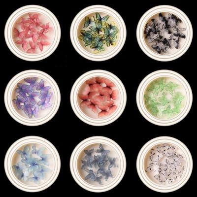 China Nail Art Decoration Paso Sico Colorful 19 Colors 3D DIY Resin Butterfly Nail Set 10pcs/box Nail Art Supplies For Manicure Decoration for sale