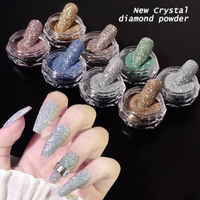 China Nail Art Decoration Paso Sico Wholesale 8 Colors Version 2 Version Nail Supplies Crystal Tiny Diamond Colorful Shiny Glitter Nail Powder For DIY Nail Salon for sale