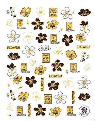 China Nail Charms Paso Sico Vintage Flowers Flower Nail Art Sticker Gold Black White Laser Shiny Foil DIY Nail Art Decal For Manicure for sale