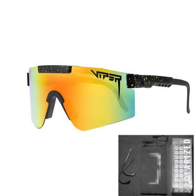 China Sports Sunglasses Pit Viper TR90 Frame One Piece Mirrored Lens Women Windproof Cycling Sunglasses 2021 Men Sports Polarized Sunglasses for sale