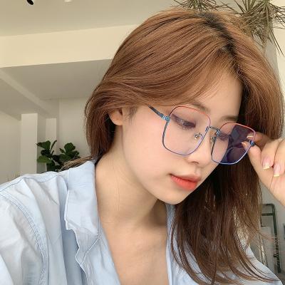 China Fashion Vintage Metal Square Optical Frames Luxury Handmade Glass Women Anti Blue Light for sale