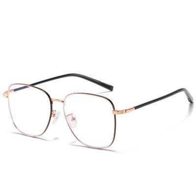 China Fashion Metal Luxury Square Optical Frames 2021 Newest Women Anti-blue Light Glasses for sale