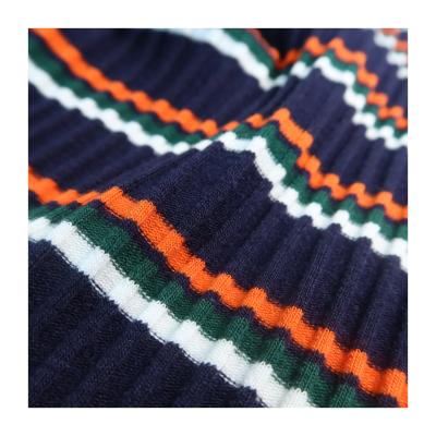 China Breathable Fabric And Textiles For Apparel Knitting Stripes 95%cotton 5%spandex High Quality Hot Selling Rib for sale